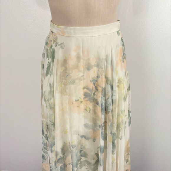 Jenny Yoo Womens 8 Hampton Print Maxi Watercolor Skirt Arielle Chiffon Print - Picture 3 of 9
